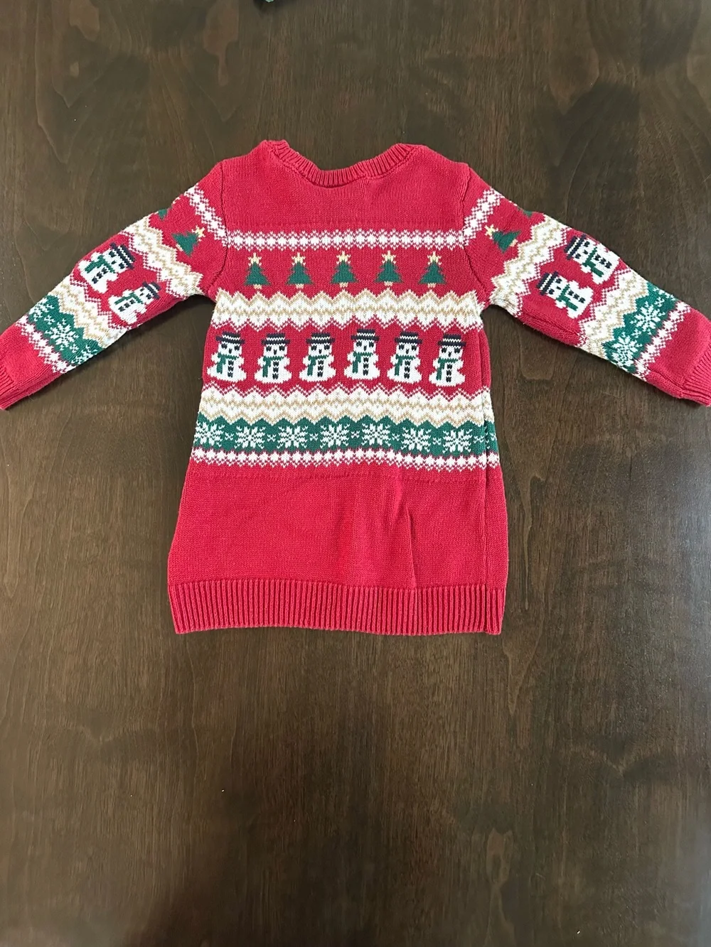 The Children's Place Red Knit Christmas Holiday Baby Sweater Dress 12-18 months